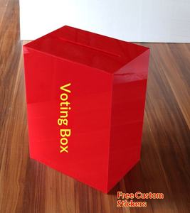 Urna Rectangular Transparente Roja con Compartimentos para Donaciones, <span class=keywords><strong>Opiniones</strong></span>, Licitaciones y Contenedores Grandes/Pequeños para Objetos Perdidos/Encontrados - Product Image 3