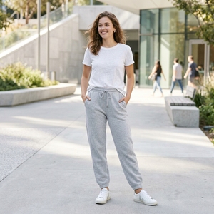 Jogging pour femmes respirants avec logo personnalisé, poches et coupe confortable pour l'entraînement, la course et les loisirs. - Product Image 3