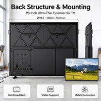 Téléviseur intelligent Android LCD en Chine, 98/100 pouces, grand format, téléviseur plasma