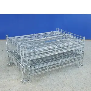 Customized logistic durable stacking warehouse industrial metal storage pet with wheels