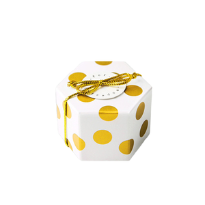 Cajas de Regalo Hexagonales Doradas con Diseño de Rayas de Dibujos Animados, Pequeñas Cajas de Cartón para <span class=keywords><strong>Chocolate</strong></span> y Velas, Venta al Por Mayor - Product Image 4