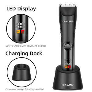 DALING DL-1906 Nouvelles tondeuses à poils corporels pour hommes lavables avec lumière intégrée, recharge USB et lames en céramique - Product Image 4