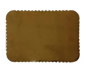 Placa de bolo, papel dourado enrolado retangular prata