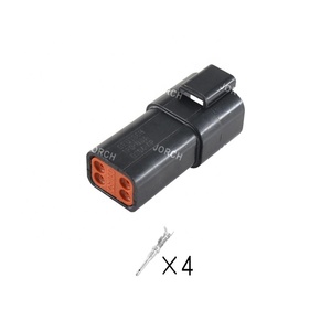 Connecteur <span class=keywords><strong>Électrique</strong></span> <span class=keywords><strong>Automobile</strong></span> Mâle 4 Broches Étanche Adaptateur Deutsch TE Connectivity DT04-4P-E004 Bornes en Nylon - Product Image 3