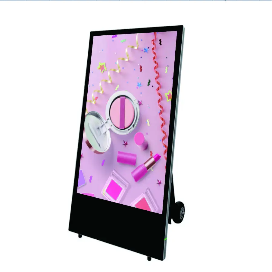 Alumínio habitação 50 Inchcloud servir vidro temperado IP65 Movable com bateria Touch Screen Display LCD exterior quiosque peças livres