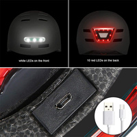Casque de vélo de patinage à LED OEM pour enfants Casque de vélo électrique de scooter urbain rechargeable PC dans le moule avec la norme EN1078 solide et élégant