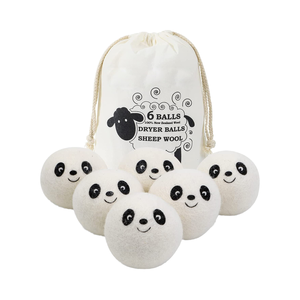 2024 nouveauté XL modèle 7cm marque privée <span class=keywords><strong>laine</strong></span> bio sèche boules <span class=keywords><strong>laine</strong></span> de nouvelle-zélande emballée dans un sac en coton de lavage de blanchisserie - Product Image 3