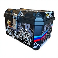 Boîte à bagages arrière pour moto extra large de 80 L, en PP haute résistance, adaptée à 2 casques intégraux, étanche, antivol, résistante aux chocs