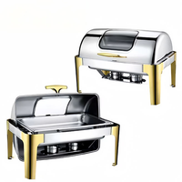 9L 11L Edelstahl Buffet-Chafing-Dish mit Sichtdeckel Kommerzieller Speisenwärmer für Hotel Bankett Restaurant