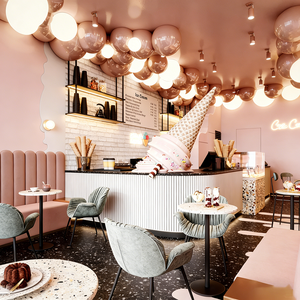Boulangerie d'énormes arceaux : comptoir ouvert, présentoirs à plusieurs niveaux et intégration avec LED - Product Image 1