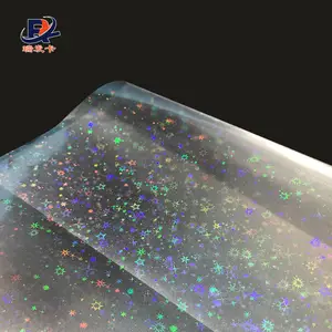 Free sample 0.08mm Holographic PVC Rainbow Film Lamination Overlay with Glue for Prepaid / Loyalty Card