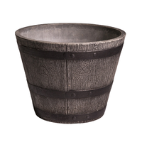 Nouveau design de pots en plastique pour plantes d'intérieur, vase au design minimaliste pour jardin, pot de fleurs en forme de demi-baril