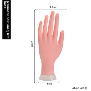 Main prothétique pour la pratique de la modélisation des ongles, main gauche, peut être pliée et positionnée pour la pratique de la modélisation des ongles, main d'entraînement pour les apprenants - Product Image 3