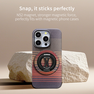 Supporto ad Anello Magnetico Regolabile in Fibra di Carbonio e Lega <span class=keywords><strong>per</strong></span> <span class=keywords><strong>iPhone</strong></span> Air Pro Max - Multicolore - Product Image 6