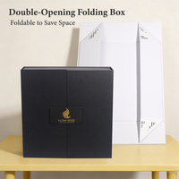 Boîtes cadeaux en carton pour perruques de luxe en gros, emballage personnalisé avec logo, boîte à parfum pliable à double ouverture magnétique
