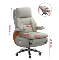 Fauteuil de Direction Pivotant de Luxe Moderne, Nouveau Design, Inclinable Manuel/Électrique, en Cuir Synthétique pour Usage Domestique
