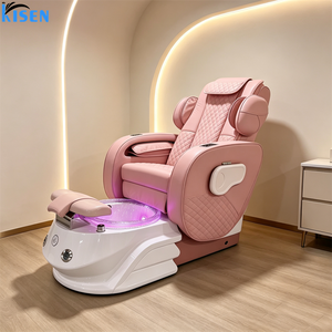Fauteuil de pédicure électrique moderne en cuir de luxe pour manucure et spa des pieds, inclinable, massage complet du corps, sans plomberie - Product Image 5