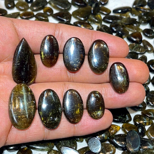 Tourmaline naturelle, formes variées, cabochons de 20 mm à 30 mm, pierres précieuses en vrac pour la création de bagues, colliers, boucles d'oreilles et bijoux. - Product Image 1
