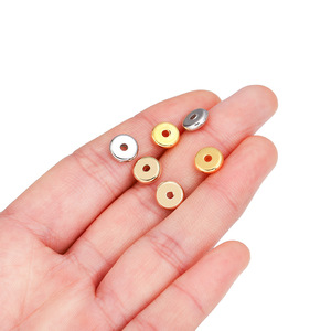 Flat Round Disc Spacer <b>Beads</b> 8mm Gold And <b>Silver</b> Plated For Bracelet Making Jewelry Findings Components - Product Image 3