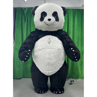 Mascotte gonflable unisexe de carnaval d'Halloween pour adultes, déguisement d'ours blanc blanc, rose, panda noir, mascotte réaliste de panda rouge pour la fête