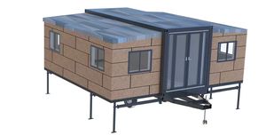 Conteneur de ferme hydroponique à double aile - Système de culture vertical avec ailes de serre extensibles - Product Image 2