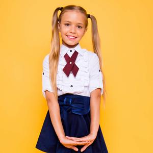 Solid Color Criss-Cross Tie, Girls' School Uniform Cross Adjustable Bowtie - Product Image 3