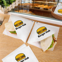 Sacs sulfurisés écologiques pour beignets, pain pita, imprimé sur mesure, emballage alimentaire pour restaurant, boulangerie, chariot, fournitures
