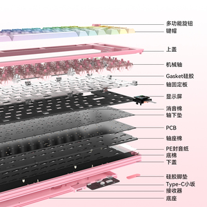 <span class=keywords><strong>Clavier</strong></span> mécanique à joint tri-mode Bluetooth 82 touches <span class=keywords><strong>Clavier</strong></span> de jeu sans fil rechargeable sans fil 75% RGB remplaçable à chaud - Product Image 5