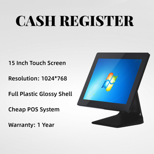 Pantalla táctil doble única de alta calidad de 15 pulgadas, ángulo de pantalla ajustable, sistema POS electrónico, Terminal de máquina registradora - Product Image 2