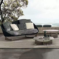 Sofás de Jardín Nórdicos de Alta Gama, Impermeables, para Villa junto al Mar, Patio, Muebles de Exterior con Protección Solar, Juego de Estilo Pastoral, Fabricante