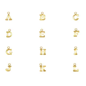 Wholesale Fashion Jewelry A-Z 14K Gold Filled Initial Alphabet Letter Charm Pendant Design for Jewelry Bracelet Making