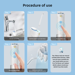 <span class=keywords><strong>Fairywill</strong></span> Mini 9-Jet 180ml Pump Oral Irrigator Combo Set para Good Jet Modern Flossers Portable para uso doméstico Color negro - Product Image 4