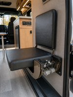 Siège pliable universel en cuir PU pour camping-car avec structure métallique, design pliable latéralement pour camion de pompiers, ambulance