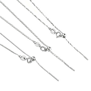 سلسلة فضية إيطالية 925 قابلة للتعديل بخرز منزلق ذات جودة عالية في مجوهرات الفضة - Product Image 1