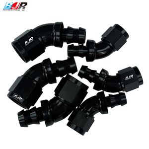 BJR Raccordo a gomito femmina AN6 in alluminio a flusso completo da 45 gradi a innesto rapido per auto ad alte prestazioni - Product Image 6