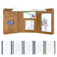 Dompet Kartu Kredit Pria Model Lipat Tiga Bahan Kulit PU Kapasitas Besar dengan Penutup Magnetik