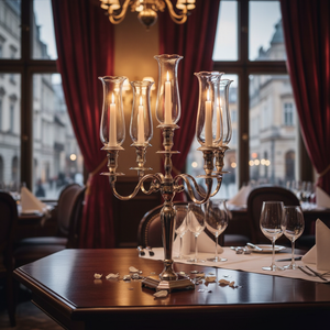 Sheffield <b>Silver</b> Classic English Style 5 Flames Metal Candelabra Glasses for Restaurants Hotels Anniversary Edition Sweet - Product Image 3