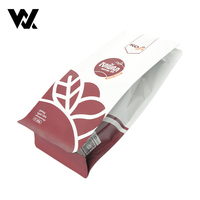 Sacs à café personnalisés imprimés avec fermeture éclair, toucher doux, 250g 4oz, blanc mat, avec valve pour torréfacteur, grains de café, thé
