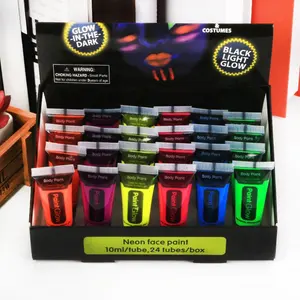 10ml 25ml 6 Colors Neon Fluorescent UV Glow Black light Face and Body Paint Supplier