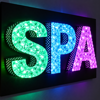 Enseignes LED 3D modernes en cristal et diamant, lettres alphabétiques personnalisées en verre concassé pour la décoration de vitrines de luxe et l'image de marque