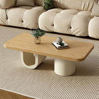 Table basse en bois massif de style crème importée de Chine, moderne et minimaliste, carrée, pour salon, usage domestique, multifonctionnelle