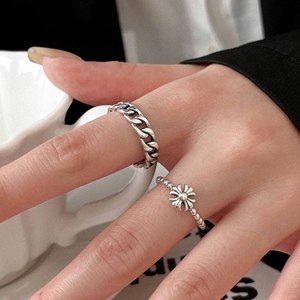 925 Sterling Silver Vintage Cross <b>Open</b> <b>Ring</b> For Women Minimalist Style Everyday Wear - Product Image 2