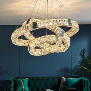 新款豪华吊灯发光二极管水晶吊灯灯具楼梯灯金色抛光不锈钢大堂110V/220V Winfordo - Product Image 1