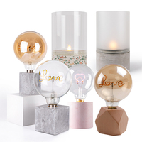 Terrazzo Cement Table DC3V 1.5W LED Flameless Battery Candles Vintage Room Decoration Lights LED Decoration Lighting Table Lamp