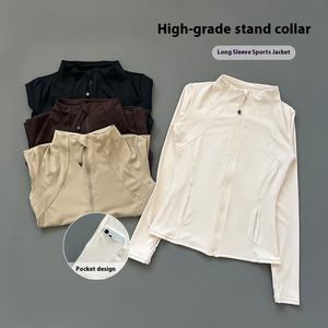 Giacca Sportiva da Donna a Manica Lunga con Cerniera e Collo Alto, Vestibilità Aderente, Abbigliamento Atletico per Yoga e Corsa, Traspirante e Confortevole - Product Image 5