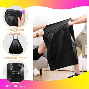 ถุงขยะแบบมีเชือกผูก ฮัวหม่าเหิงชุน ขนาด 13 แกลลอน สีดำ จำนวน 20 ใบ - Product Image 4
