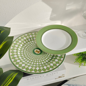 ชุดจานอาหารค่ำพอร์ซเลนสไตล์ยุโรปสีเขียวใหม่ - Product Image 6
