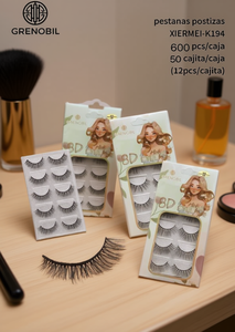 Ciglia Finte Grenobil 8D, Striscia Completa, Spesse, Curvatura D, 0.07mm, Pelo Sintetico, Fascia Nera XIERMEI-K194 - Product Image 2