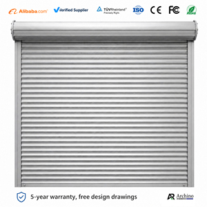 Porte à enroulement manuelle en aluminium sur mesure, porte de sécurité à enroulement économique pour petit commerce - Product Image 1