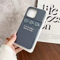 Pour iPhone 15 Pro Max 14 13 12 Étui en silicone liquide avec amélioration de l'appareil photo Logo antichoc Protection améliorée Étui de téléphone